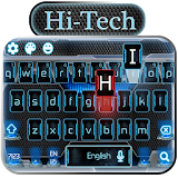 black hi-tech blue icon