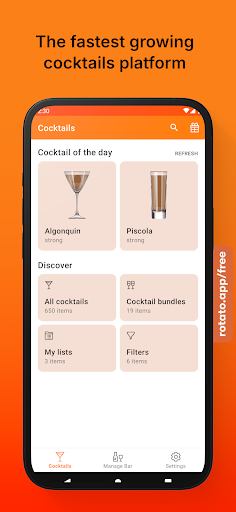 Android application Cocktail Zone screenshort