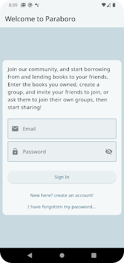 Android application Paraboro - share books screenshort