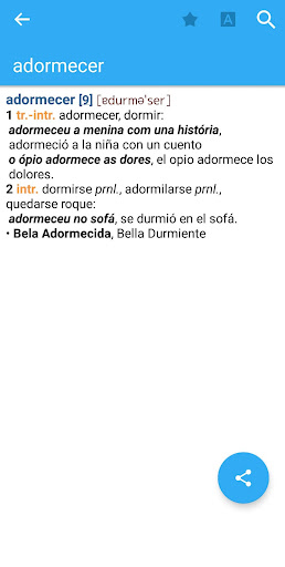 Screenshot of Portuguese Spanish Dictionary