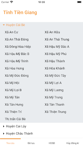 Android application Quy hoạch Tiền Giang screenshort