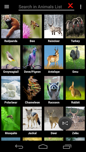 Android application Learn Animals screenshort