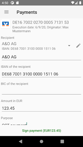 Android application BL Banking screenshort