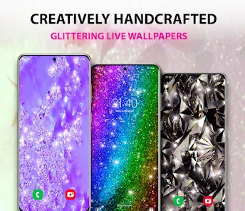 Glitter live wallpaper sẽ khiến bạn có cảm giác như đang sống trong một thế giới phù phiếm đầy màu sắc. Với những lớp ánh kim loại lấp lánh, những bông tuyết rơi... từ màn hình điện thoại của bạn. Glitter live wallpaper chắc chắn sẽ khiến bạn có những trải nghiệm thú vị và tuyệt vời.