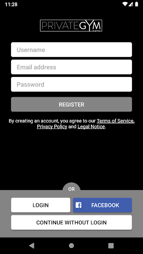Android application Private Gym screenshort