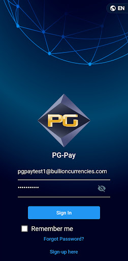 PG-Pay: Transact Gold Currency Screen 2