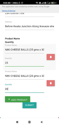 Niki Biscuit Order App Screen 2