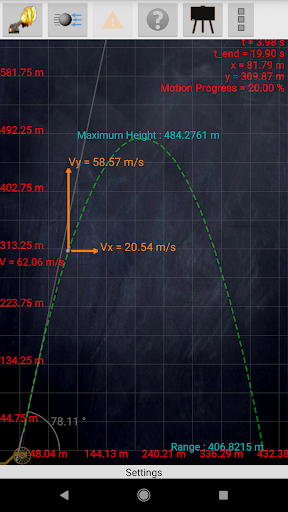Projectile Motion Simulation w Screen 2
