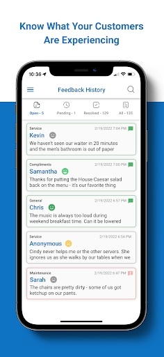 Android application Real Time Feedback screenshort