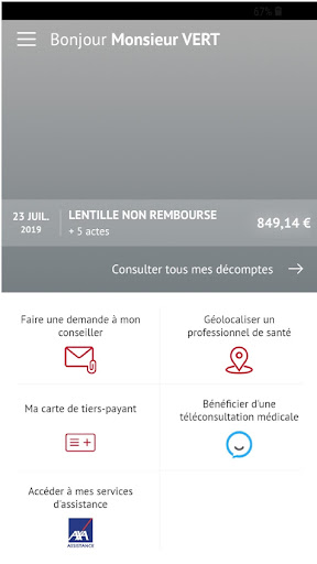 Android application L'Appli Santé Société Générale screenshort