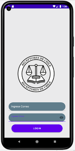Android application Receptores de Chile screenshort
