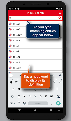 Dizionario dei Phrasal Verbs Screen 2