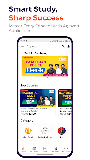 Android application Aryavart Academy screenshort