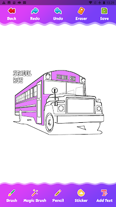 Cartoon bus coloring game - Screenshot 4