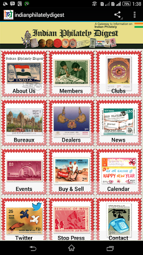 Android application Indian Philately Digest screenshort