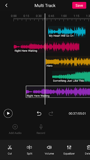 Android application Audio Mixer screenshort