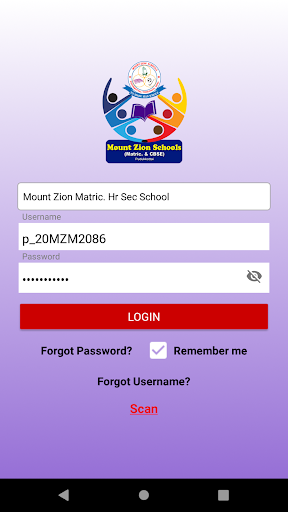 Android application Mount Zion Schools Parent Port screenshort
