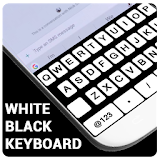 Black & White Keyboard Theme with Emoji, GIF, Font icon
