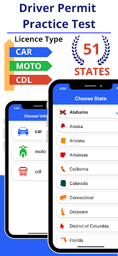 Android application DMV Permit Test - US DMV screenshort