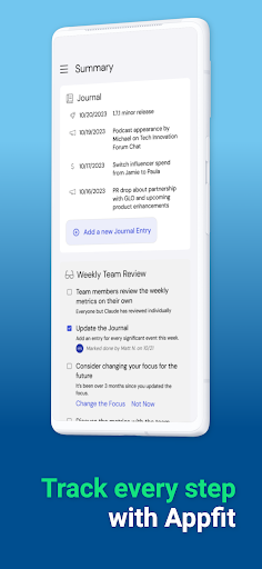 AppFit - App Metrics & Journal Screen 2