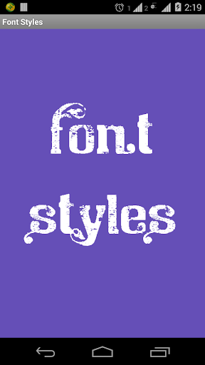 Android application Font Styles screenshort
