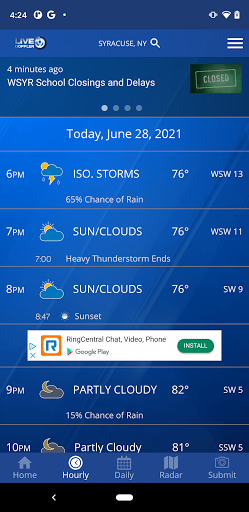 WSYR Storm Team App Screen 2