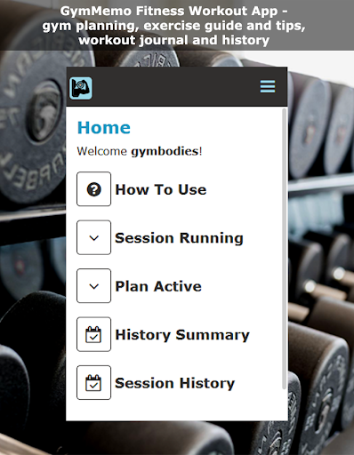 Android application GymMemo screenshort