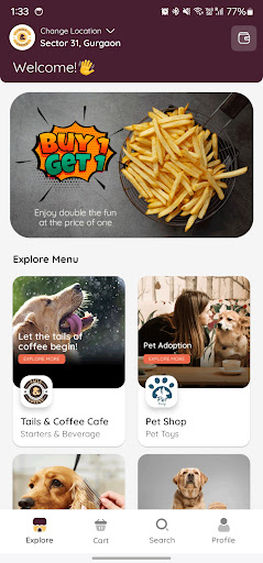 Android application Tails & Coffee screenshort