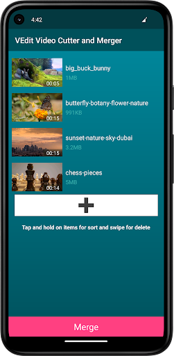 Screenshot of VEdit Video Cutter and Merger