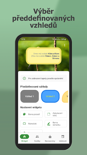 Svátky a narozeniny widget Screen 3