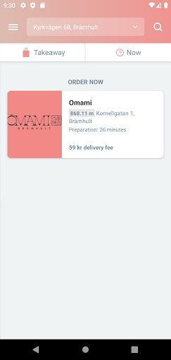 Android application Omami Order screenshort