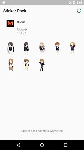 Android application Stickers K-on! para WhatsApp screenshort