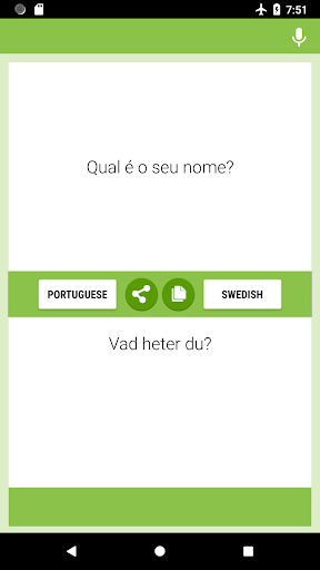 Android application Portuguese-Swedish Translator screenshort