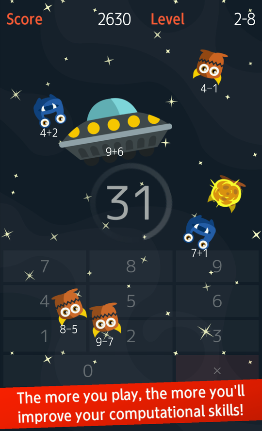 #5. Math Invaders (Android) De: Hiza Games