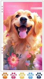 Dog Coloring, Color by number