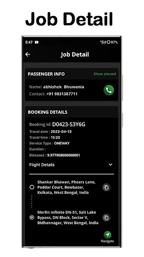 Android application Tracklimo screenshort