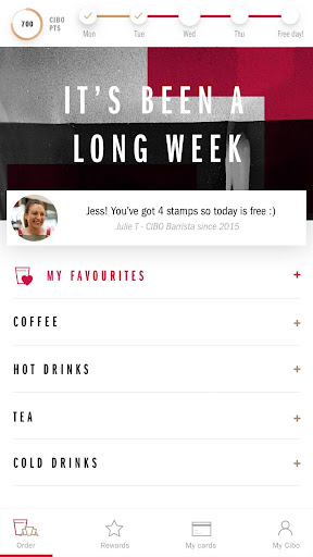 Android application Cibo Espresso screenshort