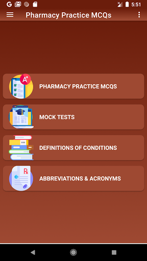 Android application Pharmacy Practice MCQs screenshort