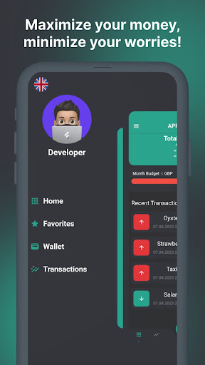 Android application M-TIE (Money - Tracker) screenshort