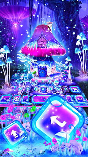 Android application Neon Galaxy Mushroom Keyboard screenshort