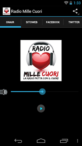 Android application Radio Mille Cuori screenshort