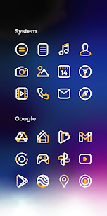 Aline Yellow icon pack Pro Paid Apk – linear yellow icons 4