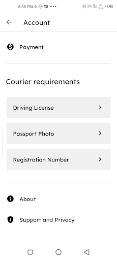 Cawine Courier Screen 3