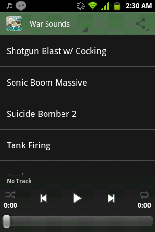 War Sounds, Battle Soundboard Screen 2