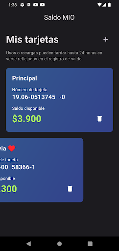 Saldo MIO Screen 3