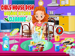 Girls House Dish Washing Kitch - Screenshot 3