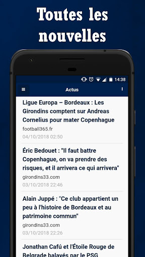 Android application Bordeaux Actu Foot screenshort