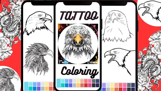 Tattoo Eagle Coloring Book