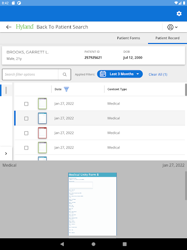 Hyland Mobile Healthcare Screen 3