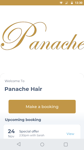 Android application Panache Hair screenshort